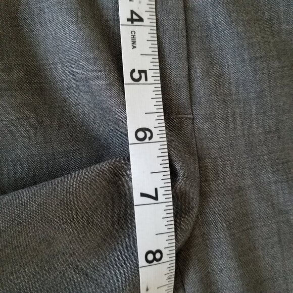 Theory Womens Gray Wide Leg Wool Blend Career Pleated Dress Pants Interview Sz 4 - Picture 10 of 12